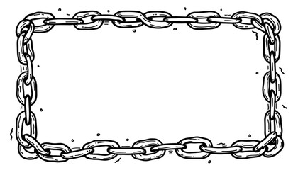 Abstract Halloween frame with rusty chains – Cute kids' coloring design
