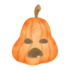 A set of scary items for celebrating Halloween. Halloween clipart with ghost, pumpkin, Holidays cartoon character. -Vector 

