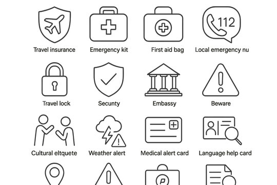 Travel safety essentials: emergency kit, first aid, security, weather alerts
