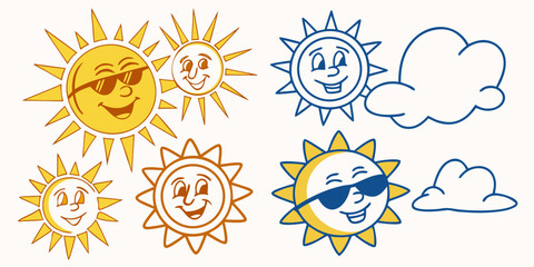 Sun happy face emojis