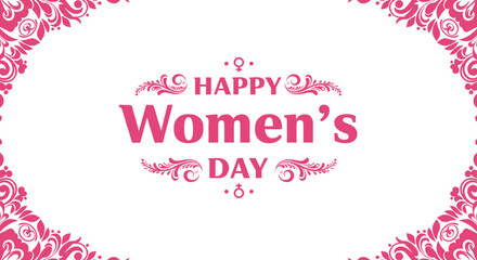 Elegant floral design celebrating women's day with decorative borders