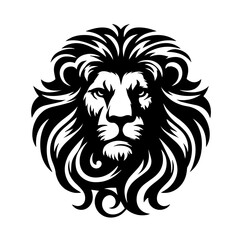 Obraz premium Majestic Lion Head Silhouette Emblem.