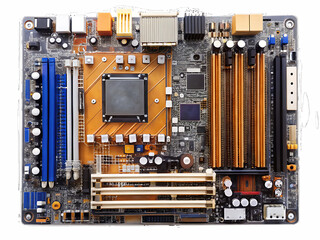  motherboard isolated on white background PNG, AI GENERATED