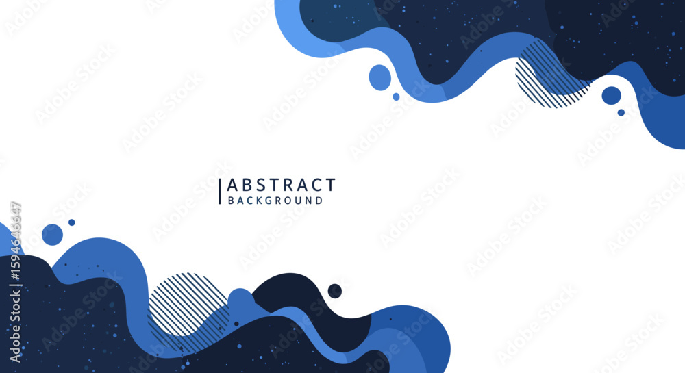 Aufkleber modern abstract blue wave background with dynamic flowing shapes