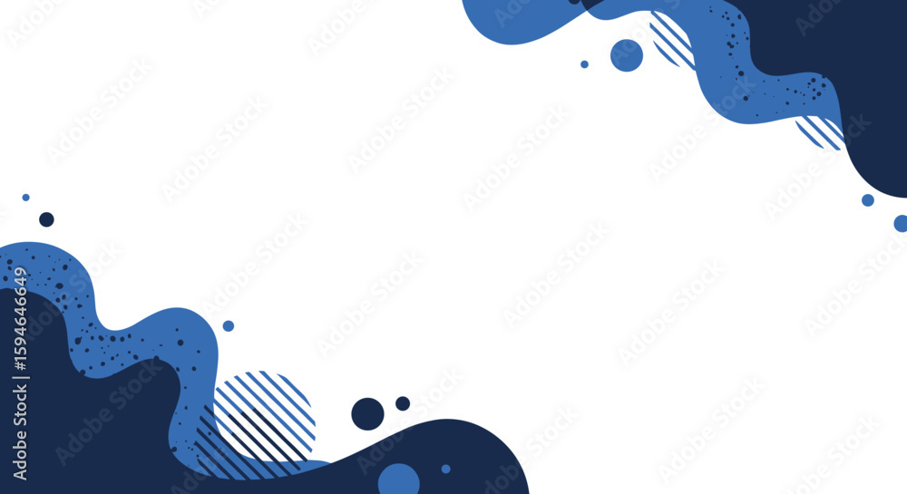 Poster modern abstract blue wave background with dynamic shapes and copy space