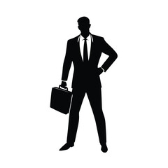 Professional Man Standing Proudly Ready For Success Line Art Vector illustration