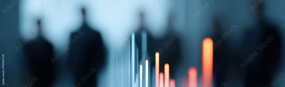 Poster digital analytical charts showcase business metrics through colorful statistical visualization displ