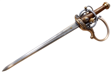available swashbucklers weapon isolated on white background PNG, AI GENERATED