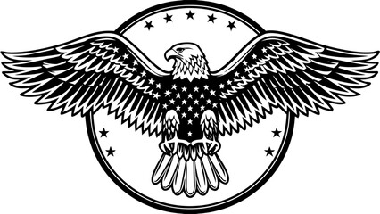 Eagle with Stars and Stripes Emblem