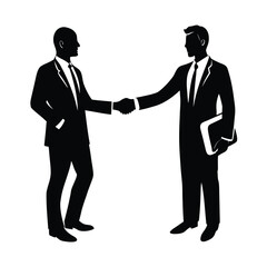Fototapeta premium Handshake Gesture Symbolizing Business Deal Line Art Vector illustration
