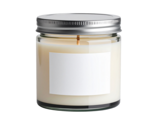 Scented Candle in Glass Jar with Lid, Front PNG