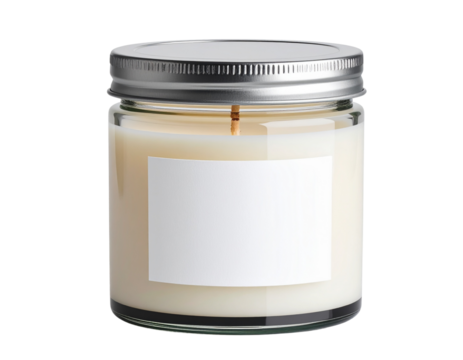 Scented Candle in Glass Jar with Lid, Front PNG