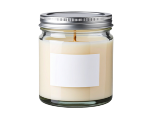 Scented Candle in Glass Jar with Lid, Front PNG