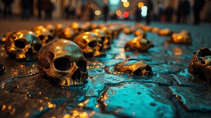 Flame Skull posing scene