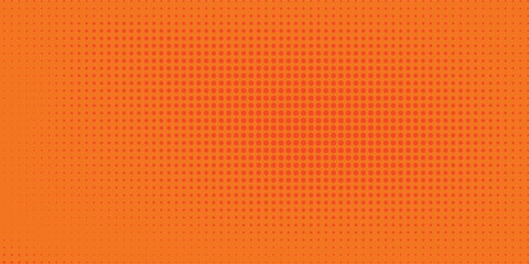 Dots halftone orange color pattern gradient texture with technology digital background. Dots pop art comics modern  orange background © VIRAL