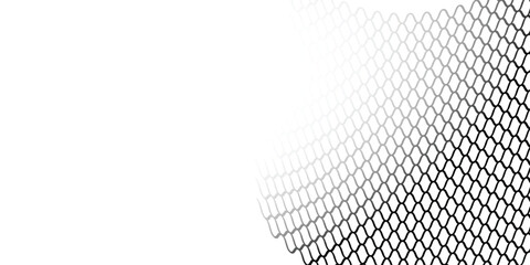 Wire mesh fence isolated on white background modern net arts