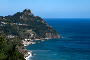 mountain peak and sea