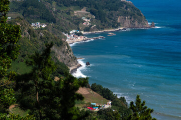 high angle view of the seaside at the island