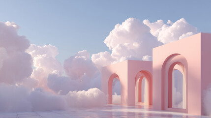 Pink Paradise: Dreamy Arches in a Cloud Sea &ndash; What's Your Interpretation?