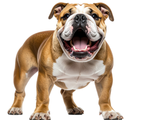  Angry Bulldog Growling with Open Mouth, Transparent PNG