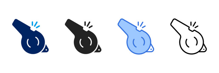 Fototapeta premium Whislte Icon Set Different Style Collection 