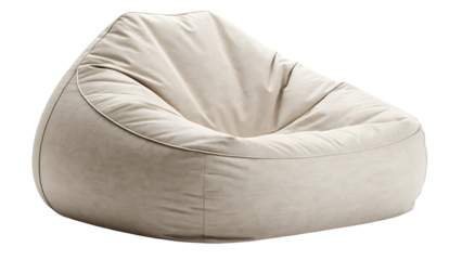 Comfortable Lazy Bean Bag Isolated on White Background for Relaxation and Home Decor