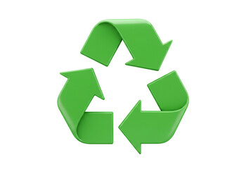 Green recycle 3d symbol png on transparent background