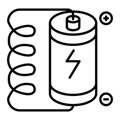 Conceptual Linne design icon of electric cell