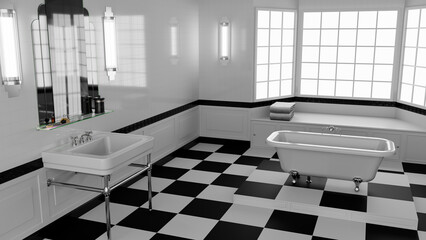 Salle de bain art déco