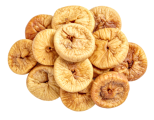 Dried figs pile fig fruit snack healthy food sweet treat tasty snack on transparent background