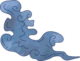 Japan cloud with traditional asia swirl patterns