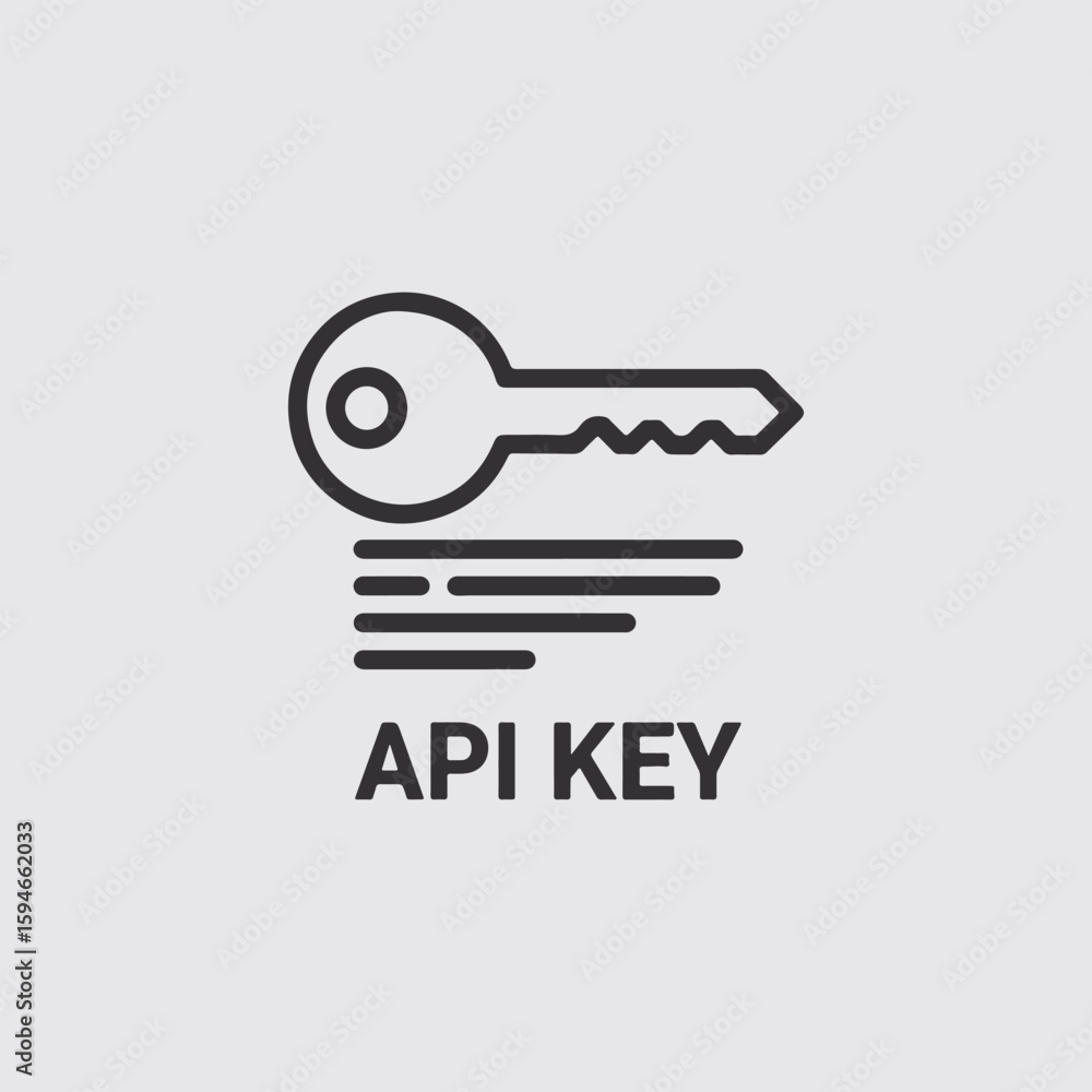 Poster vector art of api key icon representing access and security