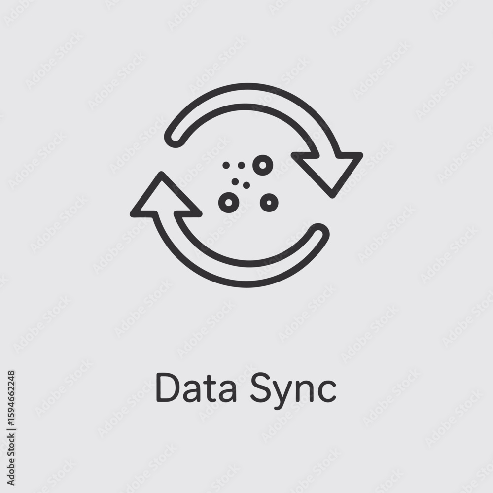 Poster vector art of data sync icon showing the exchange and update of information