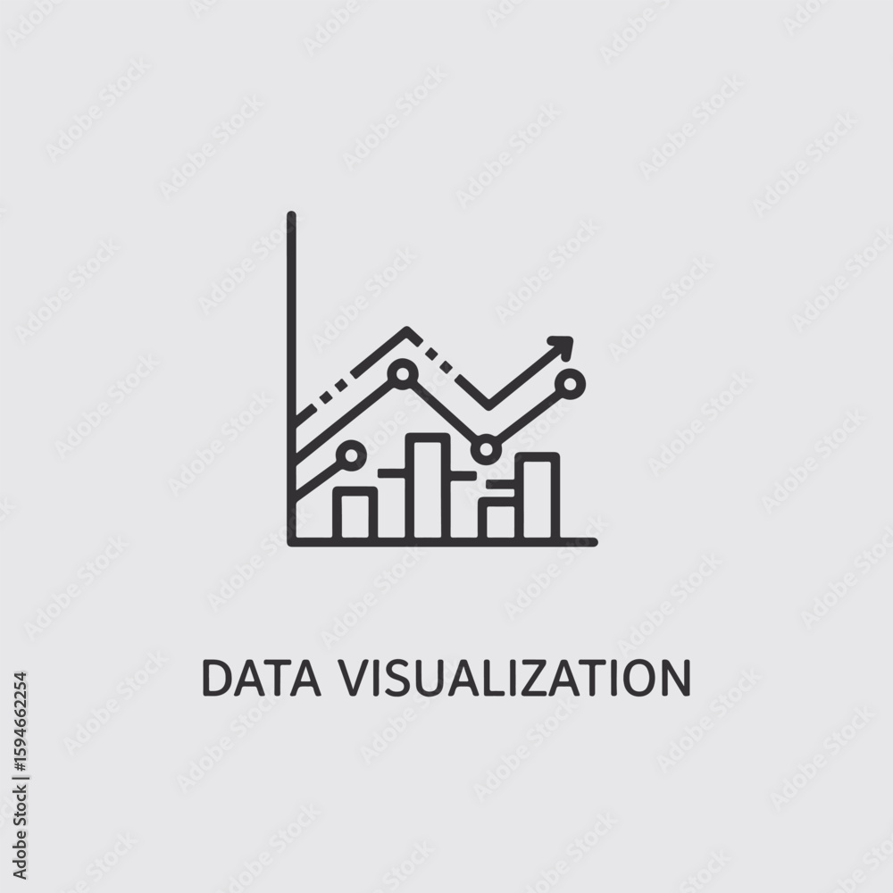 Aufkleber vector art of data visualization graph showing business growth and trends