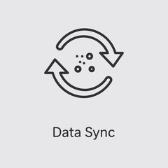 Vector art of data sync icon showing the exchange and update of information
