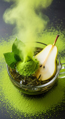 fresh green tea with lemon