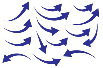 Red ,black Curved arrow set. Curved Arrows sign. Set of curved arrows isolated on white background. arrow twisted in various directions. Collection of pointers. Vector illustration