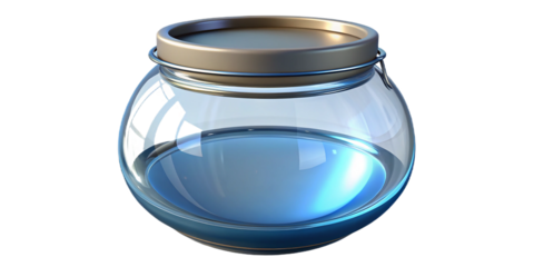 Futuristic Glass Sphere Filled with Liquid, Ideal for Science or Technology Stock Photos in 3D