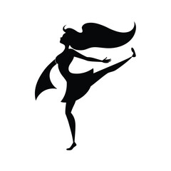 Elegant woman in graceful pose performing a dynamic single leg spin © Mst Salma Khatun