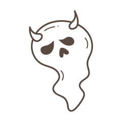 Cartoon Devil Ghost Character Flat Illustration