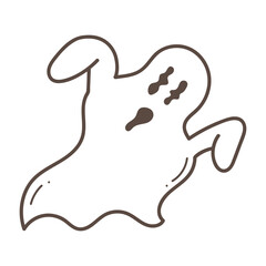 Cute Ghost Flat Illustration