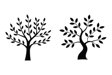 Fototapeta premium Stylized Tree Outline Clipart Pack 