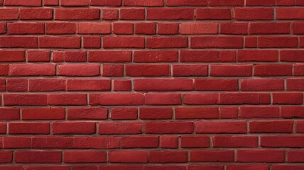 Textured red brick wall in warm lighting. AI generated