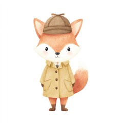 Cute Cartoon Fox Detective