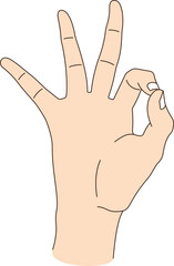 Illustration of Hand Making Okay Sign