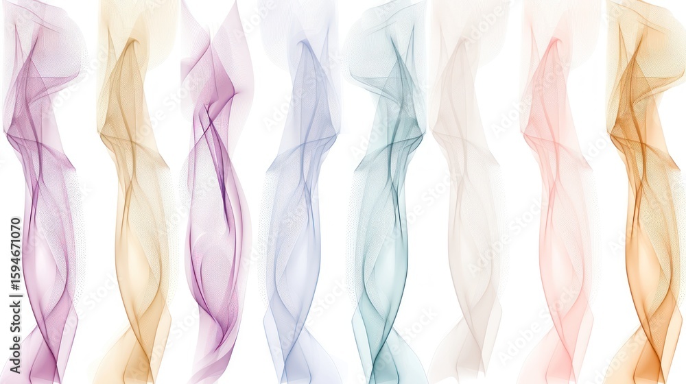 Aufkleber abstract wave patterns with smooth curves and flowing textures on a white background for artistic ap