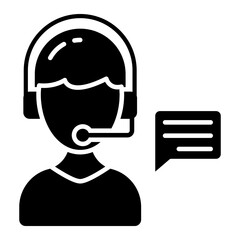 A colored design icon of customer service representative