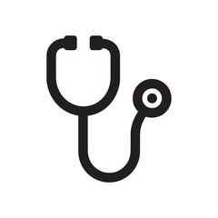 Stethoscope Icon Flat Minimal Medical Symbol on White Background