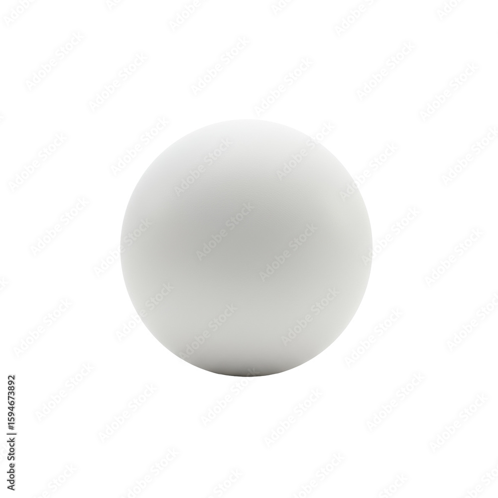 Poster perfectly spherical white table tennis ball with a smooth matte finish and a barely visible seam, pr