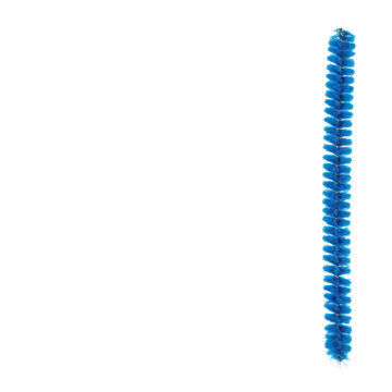 A single vibrant, unbent chenille stem with soft fuzzy texture and flexible wire core, in an ultra-photorealistic UHD macro studio photo with bright shadowless lighting on a clean white background,